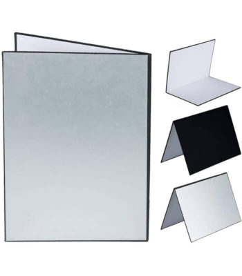 Carton Pliant reflecteur Papier Carton avec Fond Noir Argent Blanc