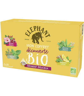 Elephant Mon Coffret Decouverte Infusions Bio Moment Delicieux 4 recettes gourmandes