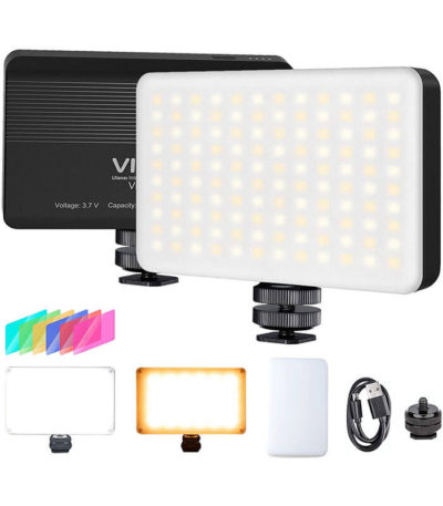 Lumiere Video de la Camera LED avec Boite a Lumiere et Filtres de Couleur RVB
