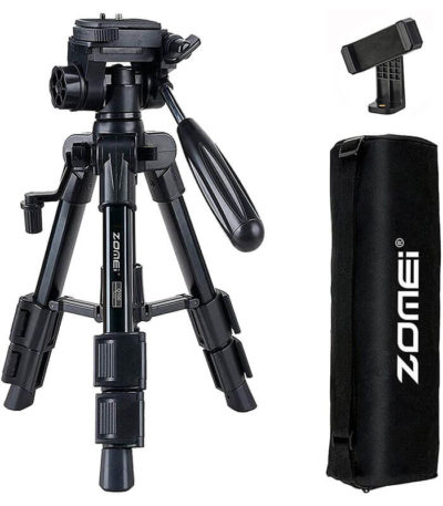 Mini Trepied ZOMEi Q100 Camera Trepied Appareil Photo avec Nylon Housse de Rangement