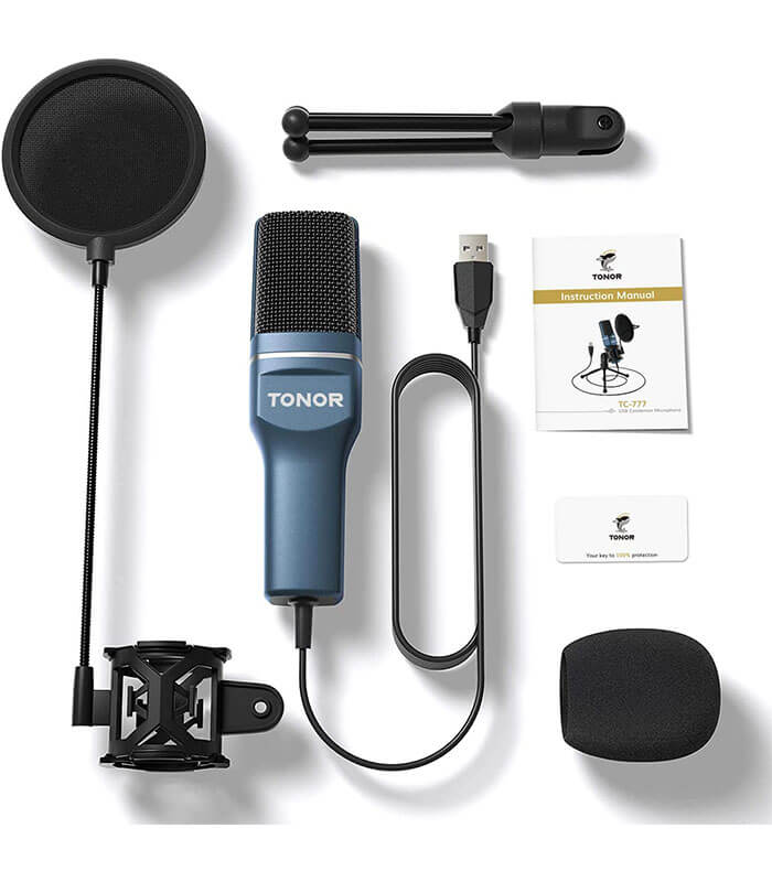 Achetez USB Condenser Microphone Studio PC Micro Avec Trépied Pour