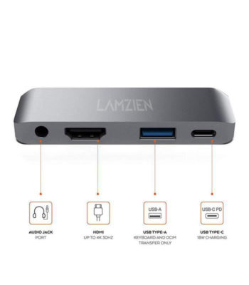 lamzien hub usb c 4 en 1 pour ipad pro macbook not