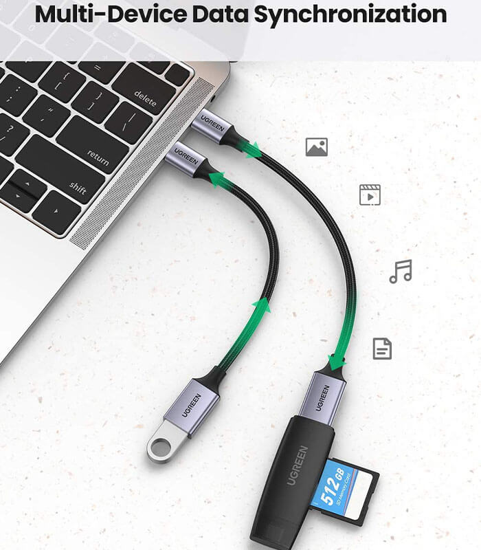 UGREEN Adaptateur USB C vers USB 3.0 5Gbps OTG Lot de 2 Adaptateur