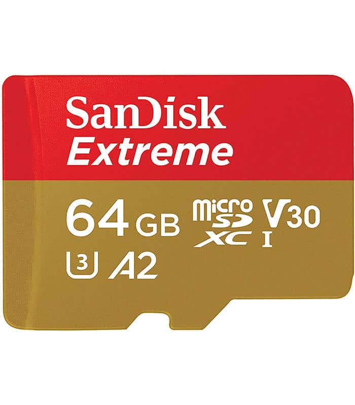 Carte mémoire microSDXC SanDisk Extreme 64 Go + adaptateur SD avec A2