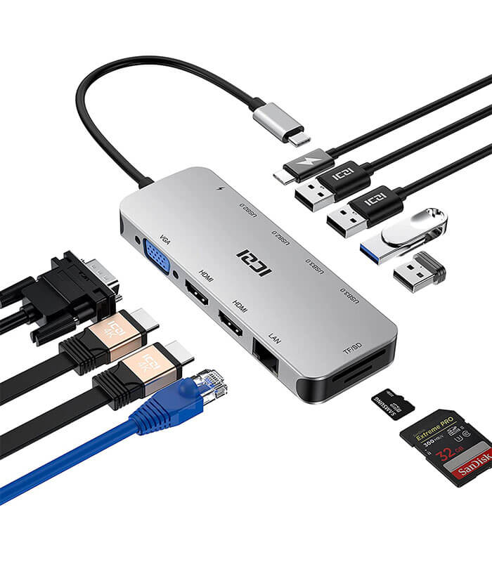 Hub USB C multifonction 6 en 1 prenant en charge le port de chargeur USB  HDMI