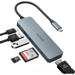 Hub USB C HOPDAY 6 en 1 Adaptateur USB C avec HDMI 4K 2 x USB 3 0 Lecture 1