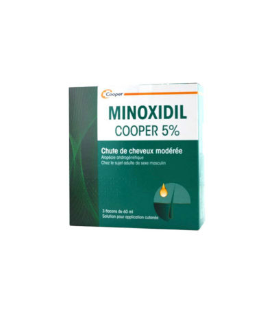 Solution chute de cheveux MINOXIDIL COOPER 5 solution coffret 3 flacons de 60 ml