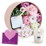 Savon Fleur Boîte Ronde avec Bougie Parfumées en Pot + Cartes Idee Cadeau VENDU AU Bénin (1)