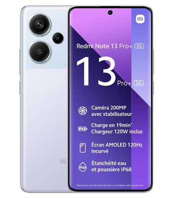 Xiaomi REDMI Note 13 Pro Plus 5G Purple Ecran de 6 67'' Smartphone Débloqué Batterie mAh 5000 Mémoire ROM 512GO RAM 12GO vendu au benin