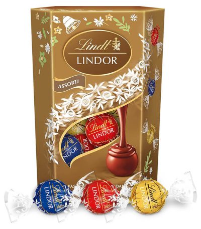 Lindt Cornet LINDOR Assortiment de Chocolats au Lait Noirs et Blancs vendu au benin (1)