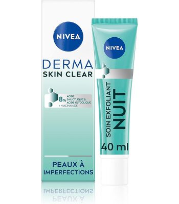 NIVEA Derma Skin Clear Soin Exfoliant Quotidien Nuit (1 x 40 ml) Soin de nuit