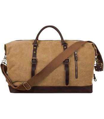 Sac de Voyage Vintage Canvas Crazy Horse Cuir VENDU AU BENIN (1)